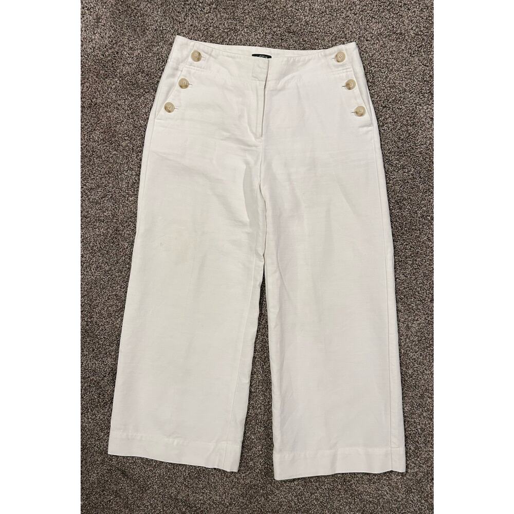 Ann Taylor Loft The Wide Leg Crop Pants Button Pockets Preppy Women’s Size 2